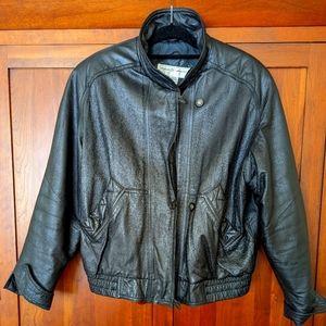 Vintage 100% Leather Zippered Jacket